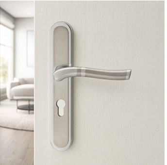 Poignée porte modèle MARIANA RIVE BLOC chromé inox sur fond blanc – sqes menzah 8 bricolage meilleur prix en tunisie