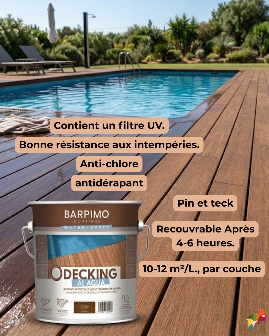 Lasure Bois Terrasse & Piscine Teck – Barpimo decking Al Agua