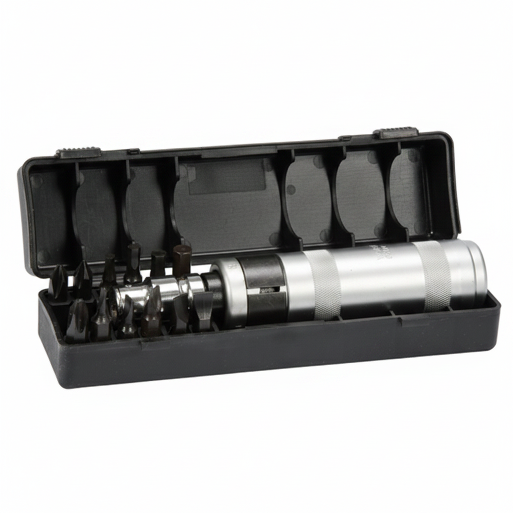 Coffret tournevis impact Vorel 65124 ouvert vue trois quarts 14 pièces CrV S2