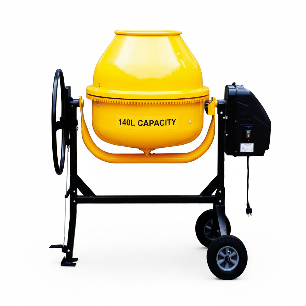 Bétonnière électrique HCM500 140 litres 550W pour construction