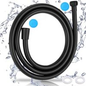 Flexible de Douche 1.5m Anti-Torsion Noir Mat PVC Laiton