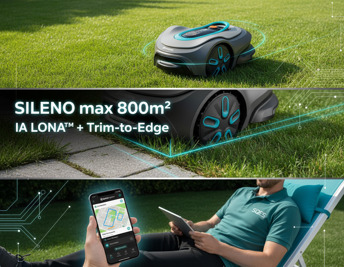 Tondeuse Robot Smart SILENO max 800m² GARDENA — Réf. 19901-24