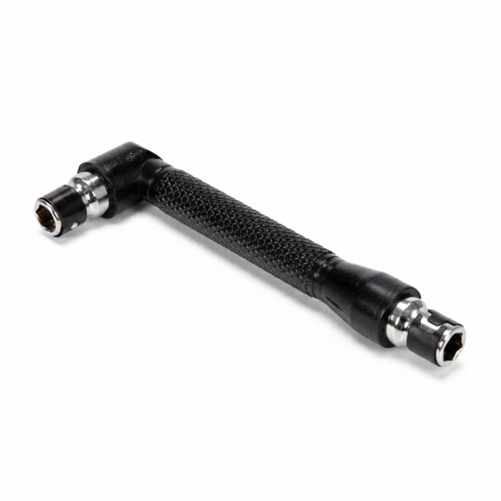 Porte-embout coudé YATO YT-04630 vue trois quarts douille double face 1/4"