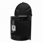 Poubelle murale demi rond 55 litres noire avec couvercle en acier - fixation murale