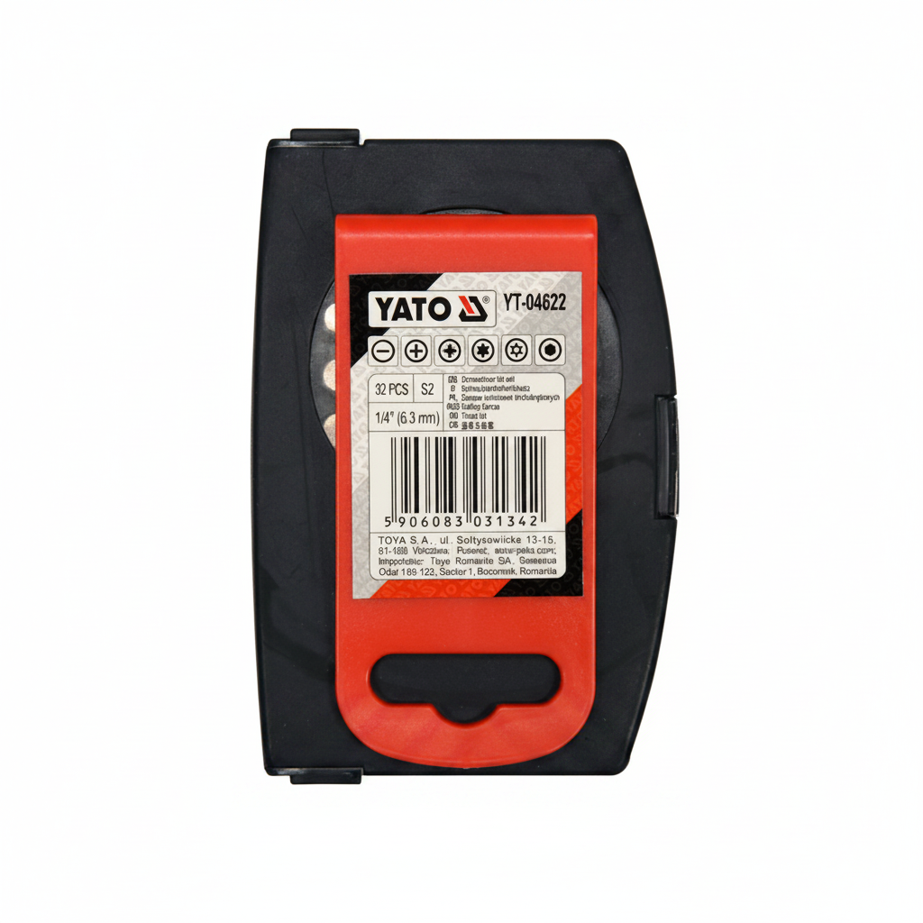 Coffret embouts tournevis YATO YT-04622 vue dos étiquette référence