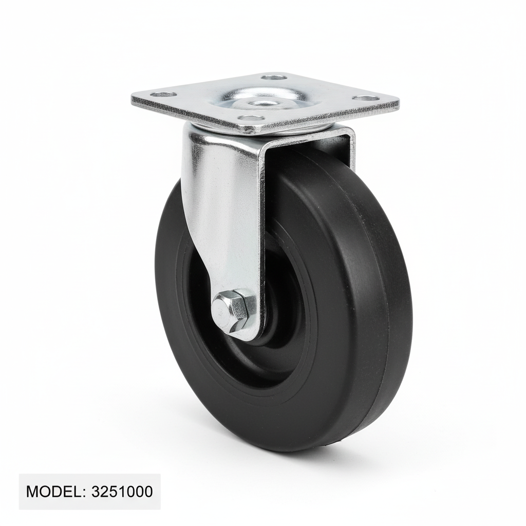 Roue anti-feu fixe 100mm noir 325100 - photo professionnelle