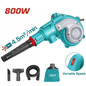 Souffleur aspirateur TOTAL TB8036 800W débit 4,5 m³/min vitesse variable avec accessoires atelier maison – sqes menzah 8 bricolage meilleur prix en tunisie