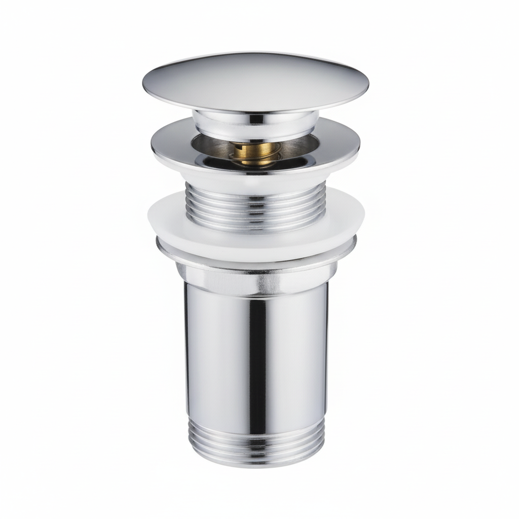 Vidage Lavabo Clic Clac Chrome sans Trop-Plein 204 Fabia - Système pop-up pour lavabo design
