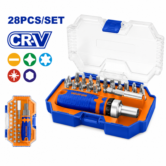 Jeu 28 Embouts Tournevis WADFOW WSS8B28 — Cr-V SL PH PZ Torx Hex Poignée Ergonomique Porte-Embout Magnétique Vissage Bricolage | SQES Tunisie

