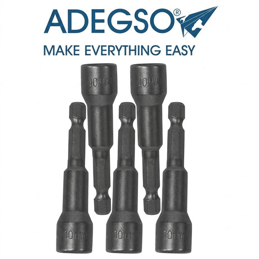 Jeu de 5 douilles magnétiques 13 × 65 mm ADEGSO AD-30060 — 5pcs Magnetic Nut Set pour visseuse compatible | SQES Tunisie
