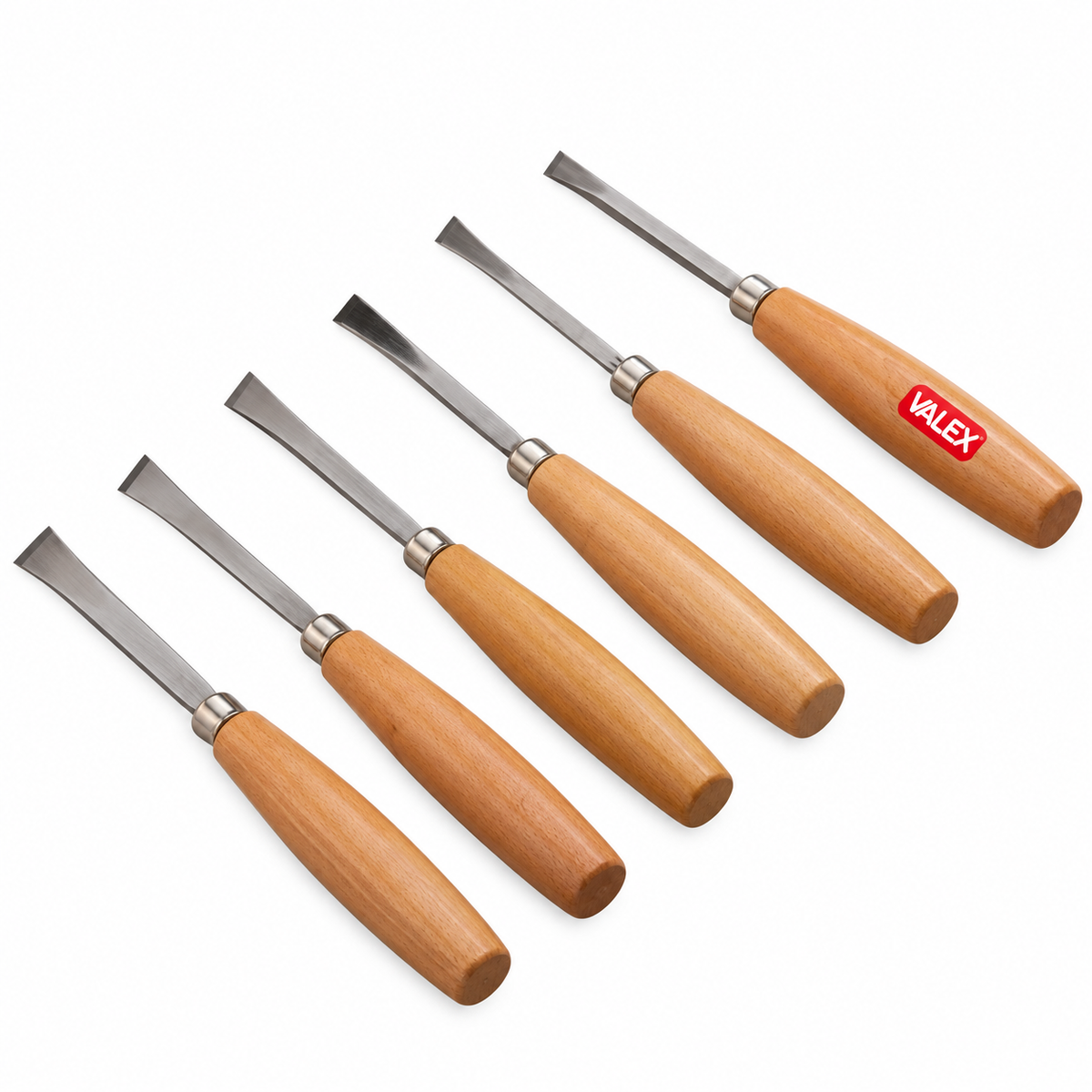 Jeu de 6 gouges pour bois VALEX 1463191 longueur 170 mm pour sculpture, creusage, façonnage et finition | SQES Tunisie
