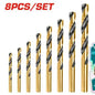 Jeu de 8 forets à bois TOTAL TACSD0801 – pointe affutée sans éclats, 6 tailles 2-8mm, bois tendre dur MDF, compatible perceuses standard
