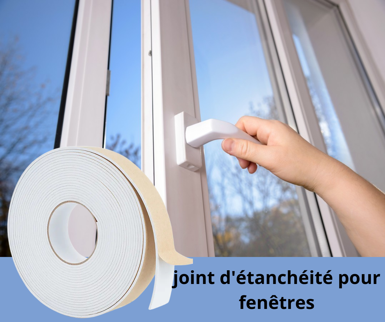 Bande Mousse Autocollante 25mm x 10m Joint Isolation Portes Fenêtres