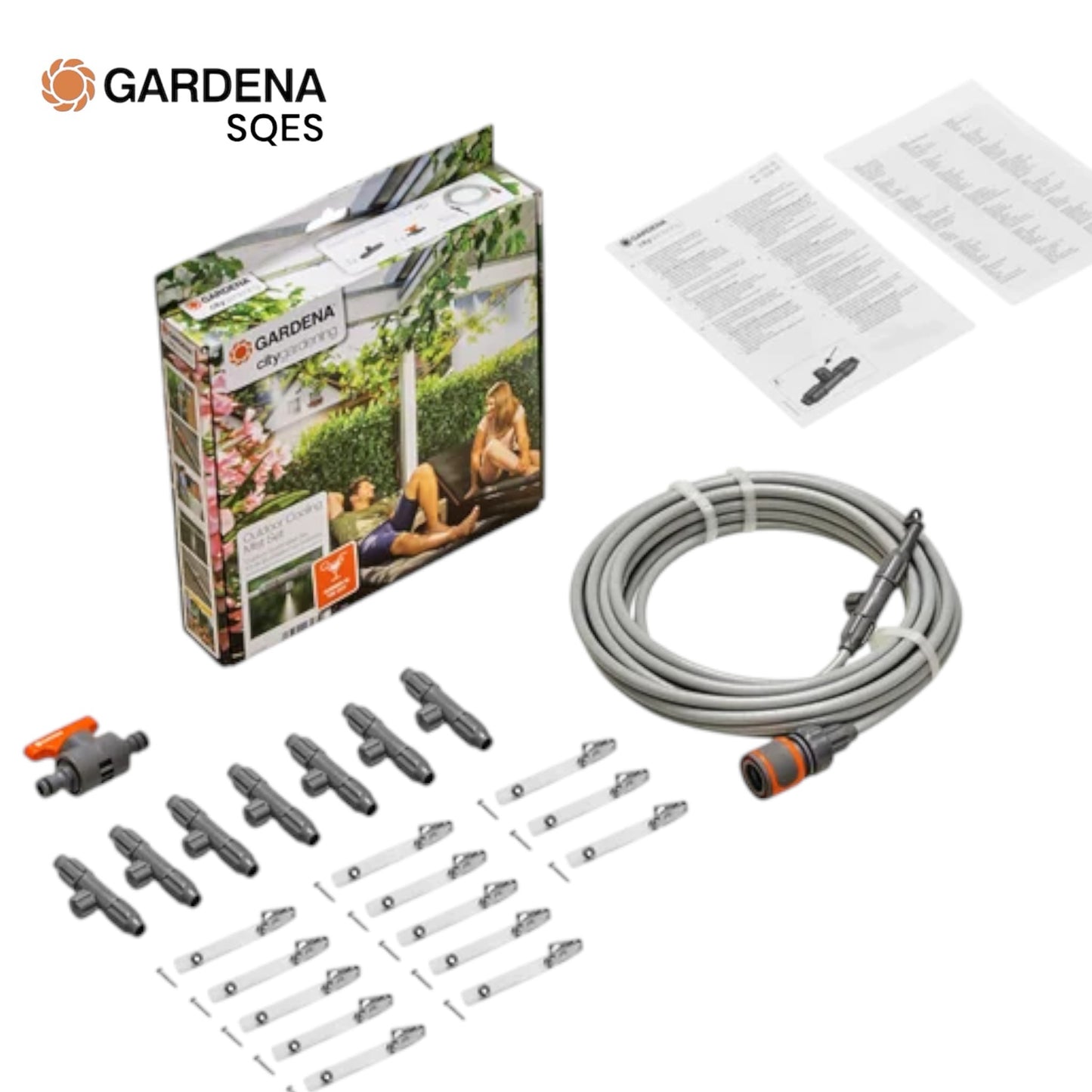 Kit Brumisateur Terrasse Balcon GARDENA Réf. 13135-20 — 15m 10 Buses Rafraîchissement -10°C Été Tunisie | SQES
