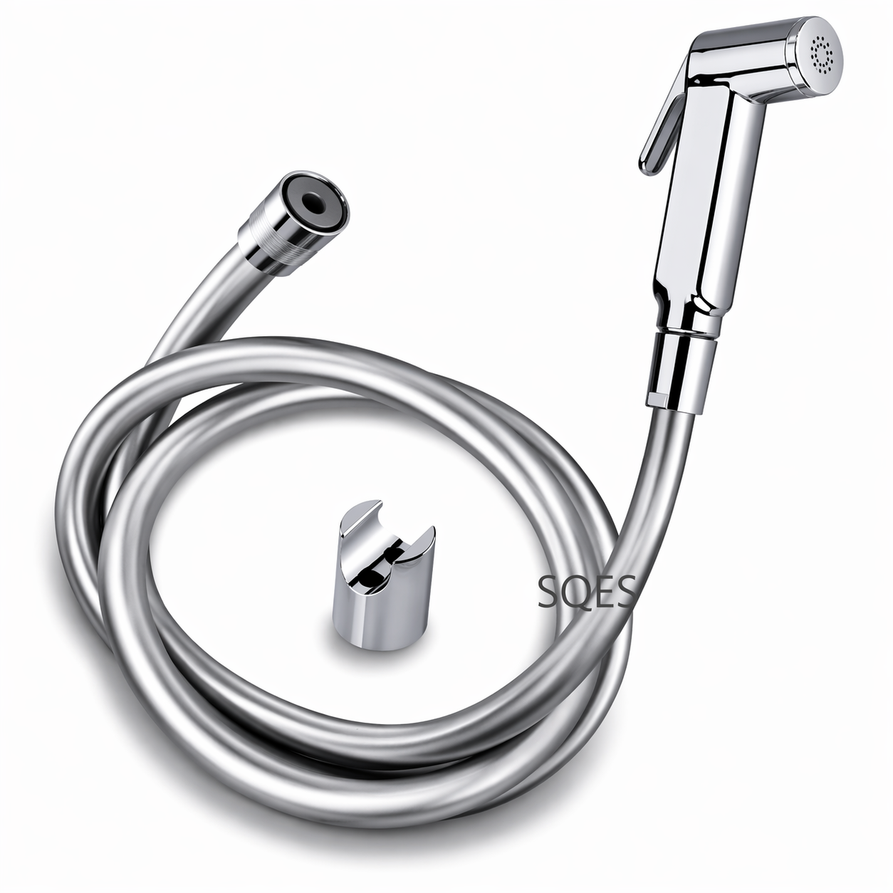 Kit douchette toilette chromée SOPAL avec shut off, support mural et tuyau flexible 1m | SQES Tunisie
