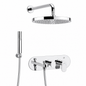 SOPAL Kit Mitigeur Bain/Douche Encastré 3 Sorties Série Sfax Réf. 06CHA04 — Inverseur Automatique 3 Fonctions Verrouillable, Douche de Tête Orientable avec Bras, Douchette à Main avec Flexible et Support, Cartouche Céramique Ø35mm Water Saving, Chromé NF EN ISO 1456, Laiton, Garantie 5 Ans, Made in Tunisia | SQES Tunisie
