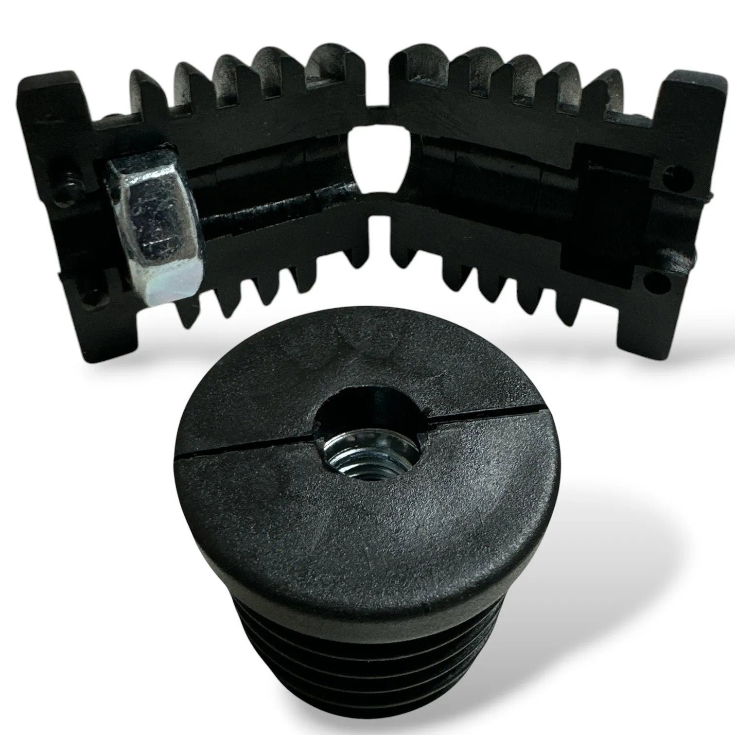Embout Rond a écrou M10 pour Pied de meuble - 10 pcs 35mm intérieur NOIR - SQES