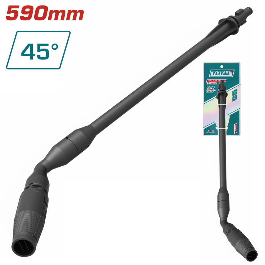 Lance haute pression TOTAL TGTAN4501 – angle 45°, longueur 590mm, compatible laveurs HP standards, construction robuste, nettoyage professionnel
