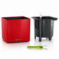 LECHUZA CUBE Premium 14 réf. 13502, pot de table rouge écarlate mat avec réservoir d’eau 0,4 L, 14 × 14 × 13,5 cm, pour petites plantes et bureaux | SQES Tunisie
