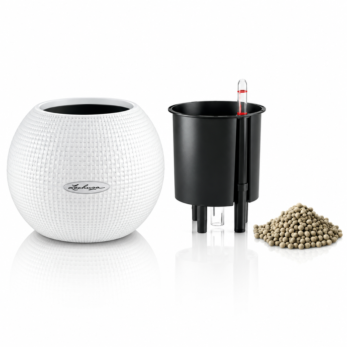 LECHUZA PURO Color 20 Blanc 13360, pot rond à aspect non tissé avec réservoir d’eau 0,5 L et volume de plantation 1,2 L, pour mettre en valeur les petites plantes | SQES Tunisie
