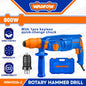 Marteau Perforateur Filaire WADFOW WRH1D26 — 800W SDS+ 2.5J 26mm Béton 13mm Acier 30mm Bois 4000 Coups/min 3 Forets 2 Burins Perçage Burinage | SQES Tunisie
