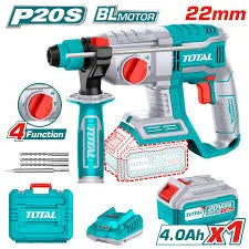 Marteau Perforateur TOTAL TRHLI202081 20V Brushless SDS-Plus 2J Béton 22mm Kit Batterie 4Ah — SQES Tunisie
