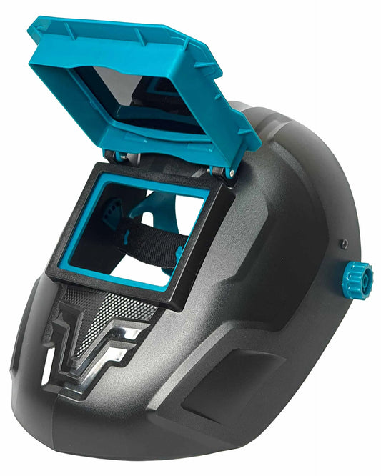 Masque de soudure TOTAL TSP9216 – polypropylène léger, vision 110x90mm, protection UV/IR étincelles, compatible arc MIG MAG TIG
