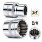 Douilles 3/4'' 12 Pans Métrique Maxpower CRV DIN 3121 — 22MM M45623 et 46MM M45647 | SQES Tunisie
