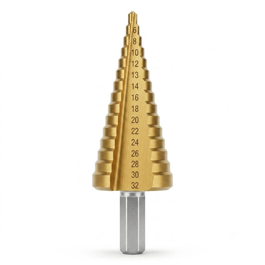 Mèche étagée 4 à 32 mm ADEGSO AD-30114 — Pagoda Drill Bit foret étagé conique pour perceuse compatible | SQES Tunisie
