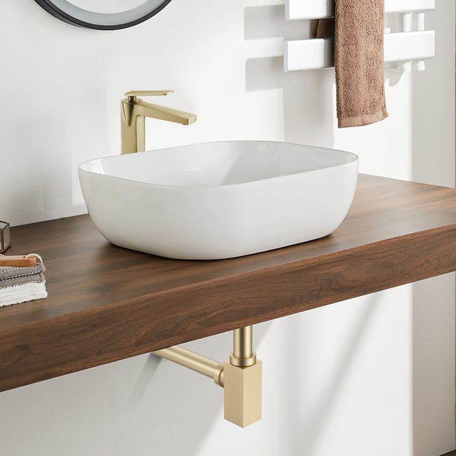 Siphon Lavabo Laiton Carré Doré 3020 Fabia