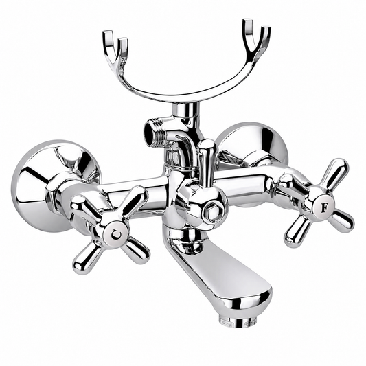 Mélangeur Bain/Douche SOPAL Série Tabarka 04CRA04 — Kit Complet Douchette Flexible Support Mobile Tête Céramique 70 000 Cycles | SQES Tunisie

