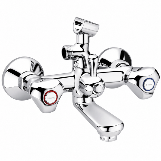 Mélangeur Bain/Douche SOPAL Série Tozeur 0449A04 — Kit Complet Laiton Anti-Corrosion Tête Céramique 70 000 Cycles Douchette Incluse | SQES Tunisie

