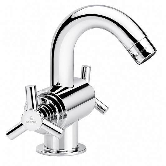 Mélangeur Lave-Mains SOPAL Série Monastir 04B6A04 — Laiton Cartouche Céramique 70 000 Cycles Flexibles Sertis Chromé Garantie 5 Ans | SQES Tunisie
