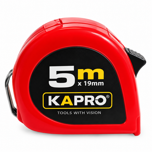 Mètre ruban KAPRO LD-56BE de 5 mètres pour mesures de chantier, menuiserie, installation, agencement et bricolage.