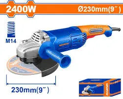 Meuleuse d'Angle WADFOW WAG852401 — 2400W 230mm 9" 6400 RPM M14 Découpe Métal Béton Pierre Meulage Industriel Chantier | SQES Tunisie
