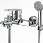 Mitigeur bain douche chrome FRAMO C200 kit complet – douchette ergonomique + flexible anti-torsion + support mural, fabrication italienne premium
