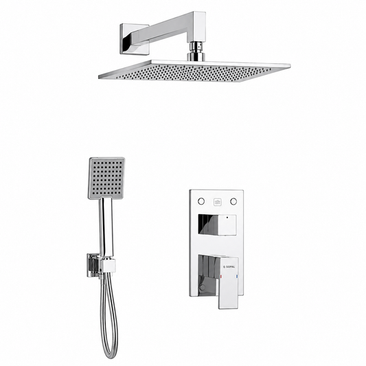 Mitigeur Douche Encastré Rain Shower Mural SOPAL Série El Jem 06FFA04 — Cartouche Ø40mm Water Saving Rosace Carrée Garantie 5 Ans | SQES Tunisie
