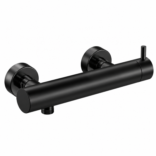 Mitigeur douche apparent OIOLI MICRO M8DE025/08 finition noire monocommande design cylindrique installation murale salle de bain | SQES Tunisie
