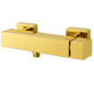 Mitigeur douche or gold mural FRAMO E200 – finition prestige dorée, design minimaliste, cartouche céramique, fabrication italienne premium
