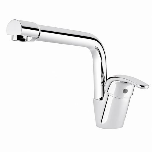 Mitigeur Évier Col de Cygne SOPAL Série Sousse 06CPA04 — Laiton Cartouche Céramique Ø40mm Économie d'Eau 70 000 Cycles Garantie 5 Ans | SQES Tunisie
