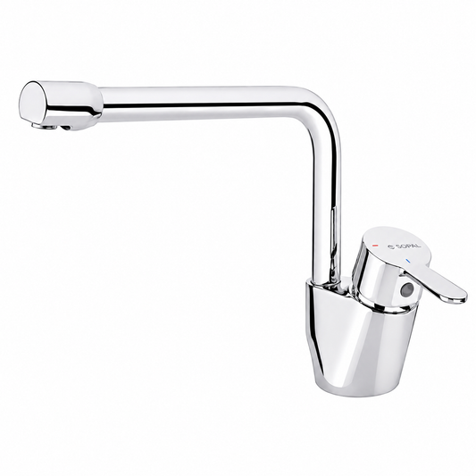 Mitigeur Évier Col de Cygne SOPAL Série Zembra 06DQA04 — Laiton Cartouche Céramique Ø35mm Économie d'Eau 70 000 Cycles Garantie 5 Ans | SQES Tunisie
