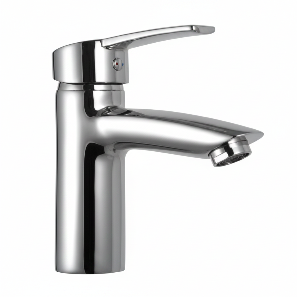 Mitigeur lavabo chrome sans vidage série B200 FRAMO – cartouche céramique, anti-calcaire, bec ergonomique, fabrication italienne premium
