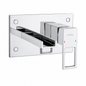 SOPAL Mitigeur de Lavabo Encastré Série Zaghouan Réf. 06FUA04 — Bec Cascade en U, Cartouche Céramique Ø35mm Water Saving, Chromé NF EN ISO 1456, Laiton, Rosace Design Contemporain, Garantie 5 Ans, Made in Tunisia | SQES Tunisie
