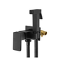Mitigeur toilette encastré + douchette shut off noir mat FRAMO E200 – système arrêt automatique, installation encastrée murale, fabrication italienne premium
