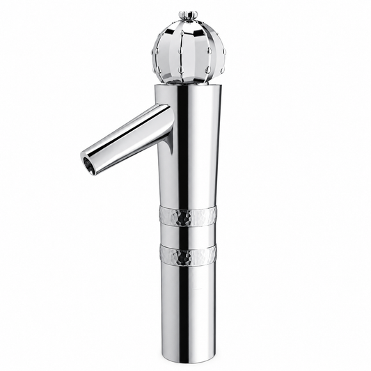 SOPAL Mitigeur de Vasque Long Série CACTUS Chrome Brillant Réf. 06H7A04 — Bec Long, Design Zouhair Ben Jannet, Cartouche Céramique Ø35mm, Flexibles Inox Tressés, Économie d'Eau, NF EN ISO 1456, Laiton, Garantie 5 Ans, Made in Tunisia | SQES Tunisie
