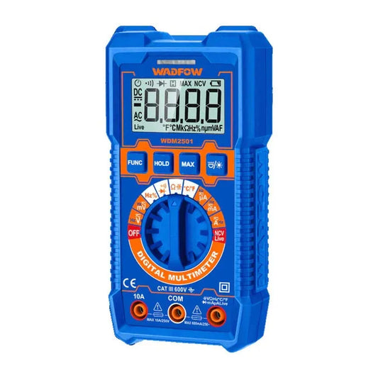 Multimètre Digital WADFOW WDM2501 — True RMS 4000 Comptes 600V CC CA Détection Sans Contact Température Fréquence Capacité Électricien | SQES Tunisie
