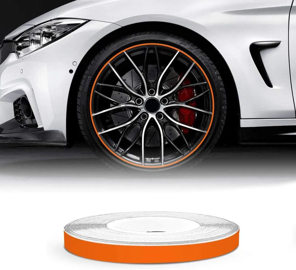 Néon jante orange Boss Tape 7mm x 7m – effet lumineux tuning automobile, moto, vélo et trottinette
