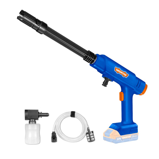 Nettoyeur Haute Pression Sans Fil WADFOW WQX1528 — 20V 24.5 Bar 2.5 L/min Auto-Stop Mousse 400ml Tuyau 3m Voiture Vélo Jardin | SQES Tunisie
