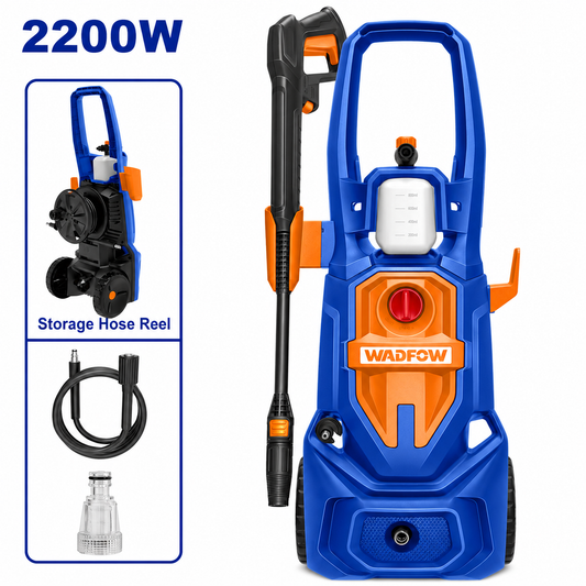 Nettoyeur Haute Pression WADFOW WHP3A22 — 2200W 160 Bar 2320 PSI 6.0 L/min Auto-Stop Flacon Savon Tuyau 5m Professionnel Chantier | SQES Tunisie

