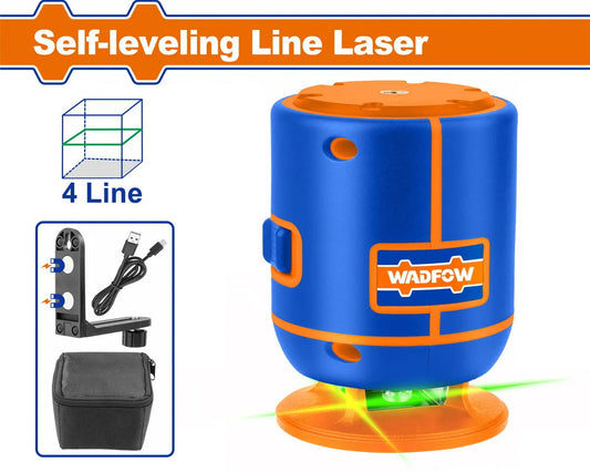 Niveau Laser WADFOW WLE1M04 — 30m 4 Lignes Vert 360° Précision ±1.5mm Base Magnétique Batterie Li-Ion Construction Rénovation Décoration | SQES Tunisie
